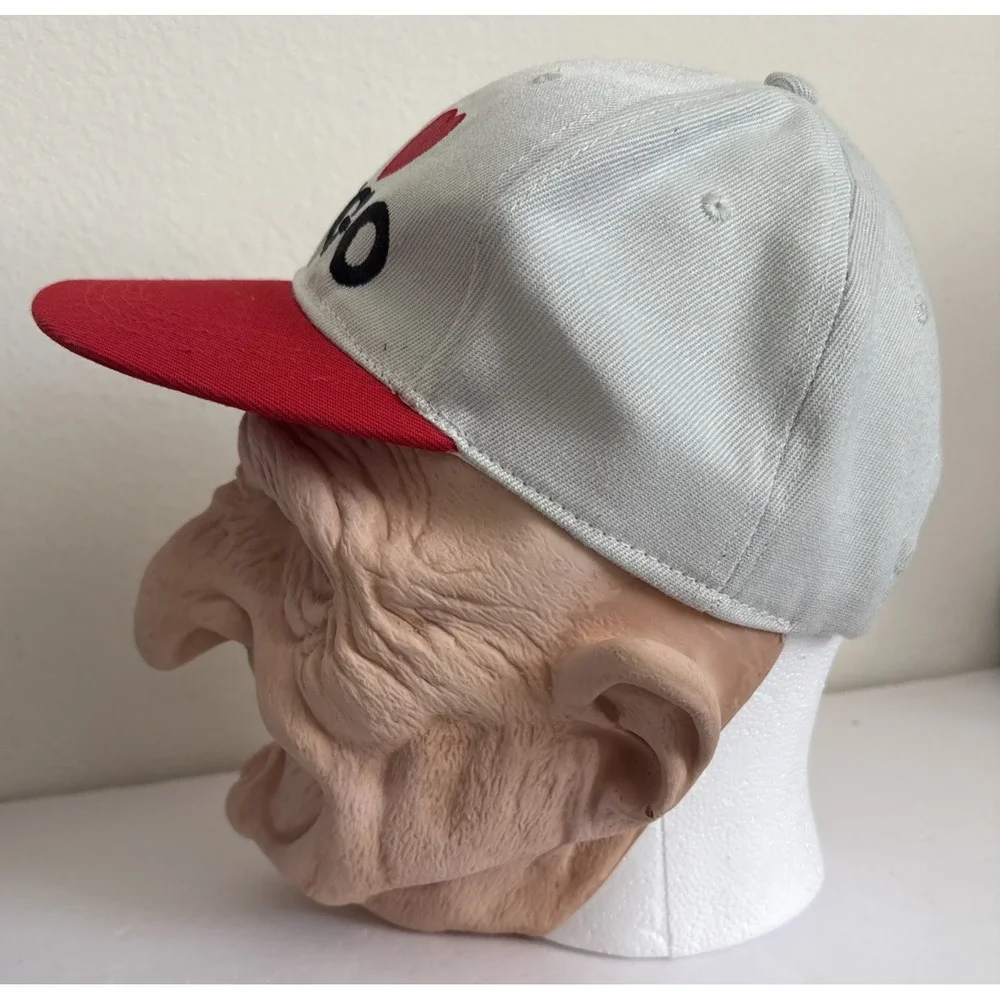 Old Man Adult Latex Full Face Mask " I ❤️Bingo"  Hat Creepy Face With Ball Cap - Picture 9 of 11